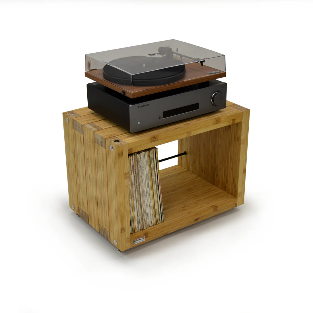 Elite Eco 24 two shelf Vinyl Storage Module Natural Bamboo
