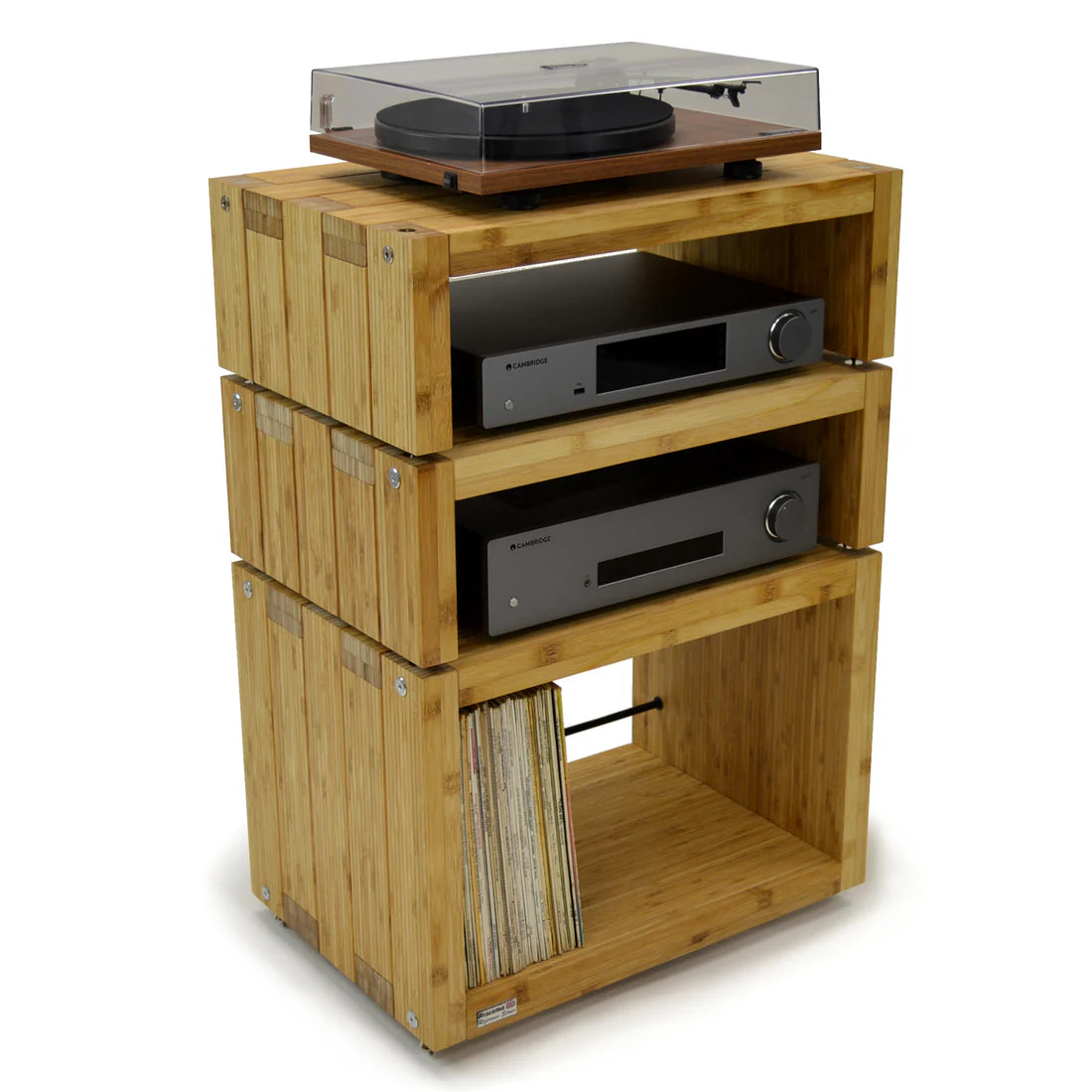 Elite Eco 24 two shelf Vinyl Storage Module Natural Bamboo